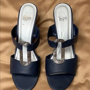 Impo Women's Dark Blue Sandals with Metallic Detail